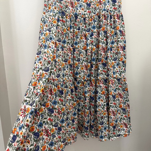 J. Crew Liberty Rachel Tie Front Midi Sun Dress Floral Multi Size 4 - Picture 6 of 10